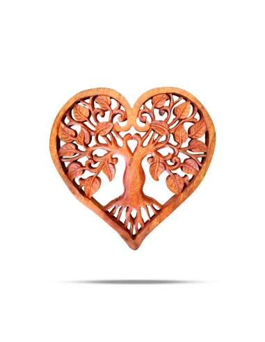 Panneau mural cœur Arbre de Vie en bois – Harmonie sacrée