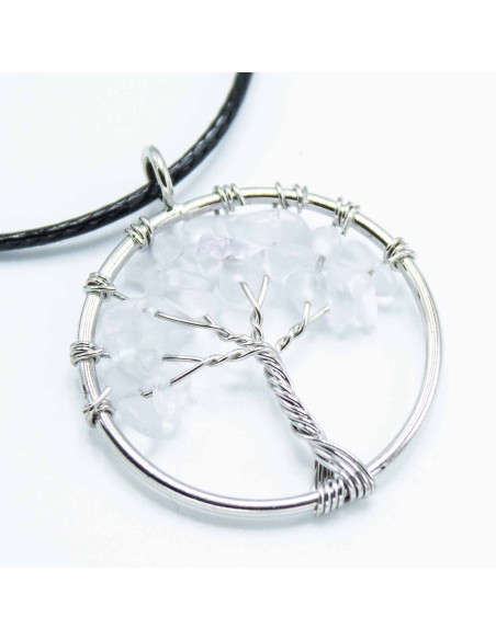 Pendentif Arbre de Vie en cristal de roche – Clarté