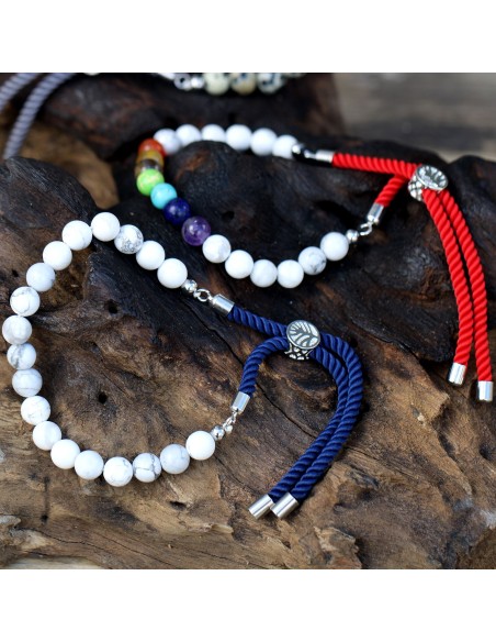 Bracelet fil gris & jaspe dalmatien – Stabilité