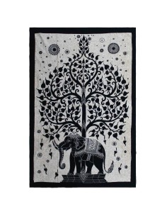 Colcha & tenture singe Arbre & éléphant – Harmonie joyeuse