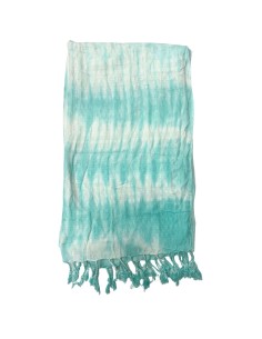 Étole/écharpe Boho Java Art – Rayures turquoises