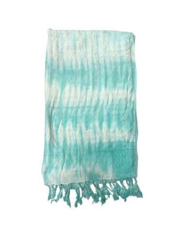 Étole/écharpe Boho Java Art – Rayures turquoises