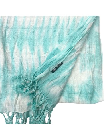 Étole/écharpe Boho Java Art – Rayures turquoises