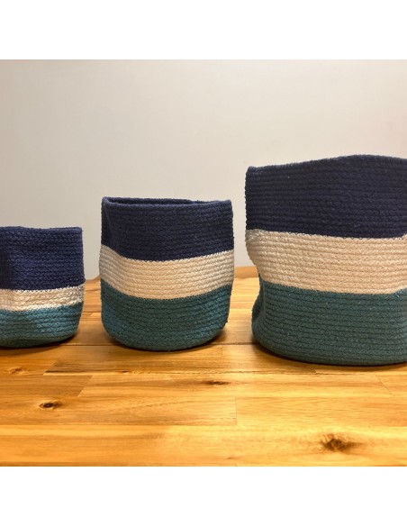 Paniers en jute avec œil protecteur – Organisation zen