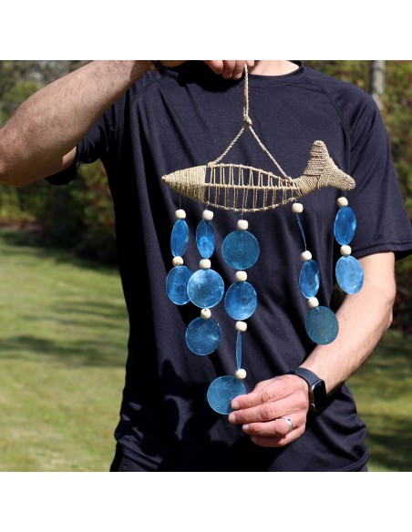 Pendentif poisson en corde – Chance & sérénité