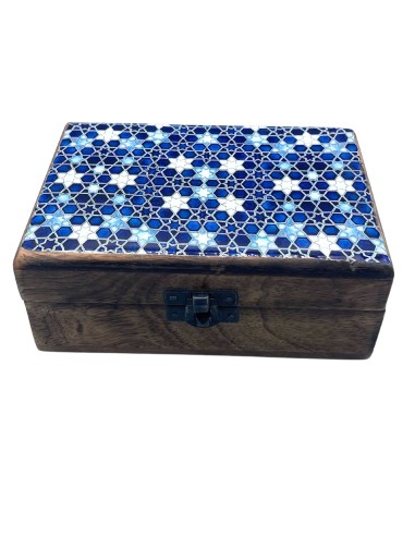 Boîte décorative en céramique – Étoiles bleues