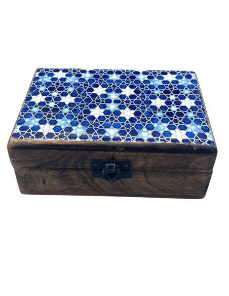 Boîte décorative en céramique – Étoiles bleues