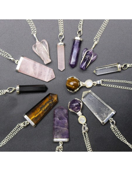 Pendentif plat en améthyste – Paix intérieure