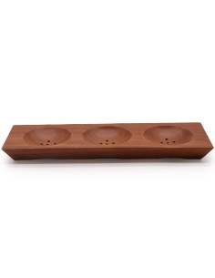 Porte-savon triple en acajou