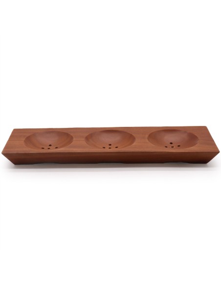 Porte-savon triple en acajou