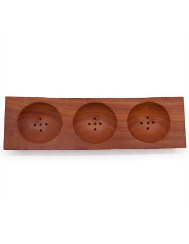 Porte-savon triple en acajou
