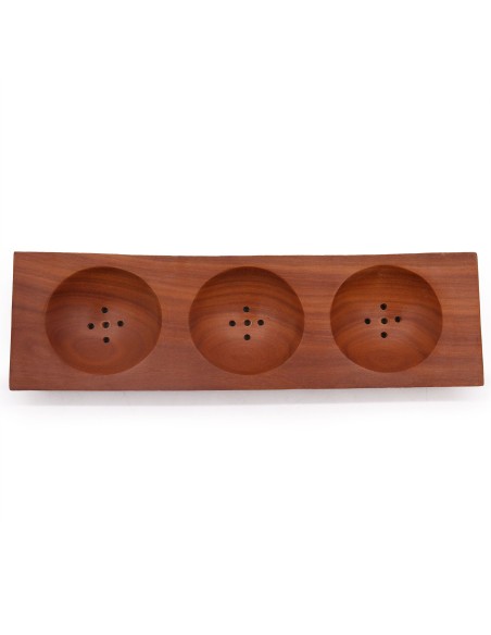 Porte-savon triple en acajou