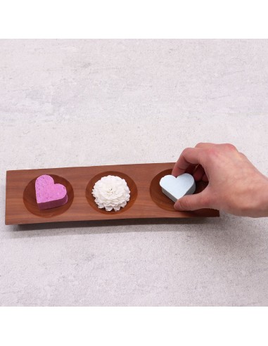 Porte-savon triple en acajou