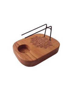 Support chauffant pour palo santo – Bois de teck, motif mandala