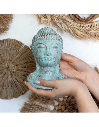 Tête de Bouddha tranquillité – Cuivre vert