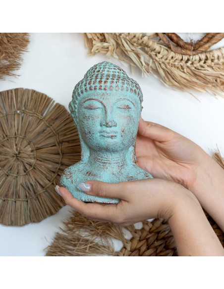 Tête de Bouddha tranquillité – Cuivre vert