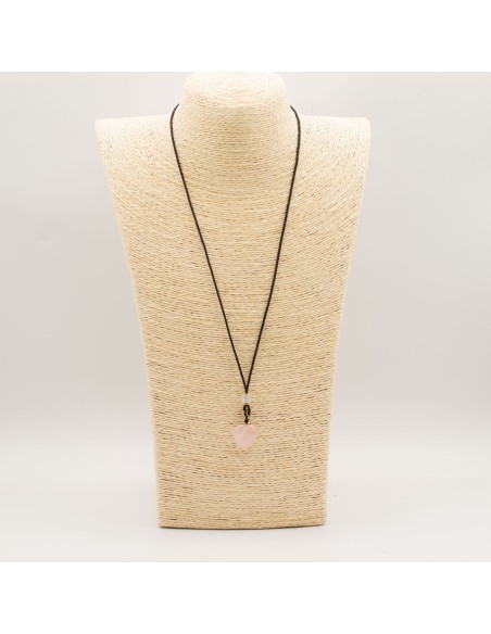 Collier cœur en quartz rose – Tendresse zen