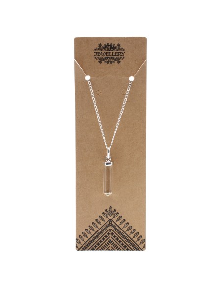 Pendentif pointe en cristal de roche – Alignement