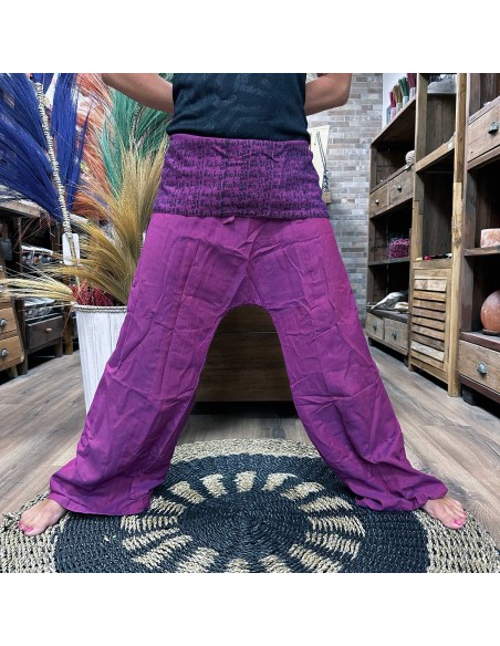 Pantalon yoga & festival – Mandala pêcheur thaï violet