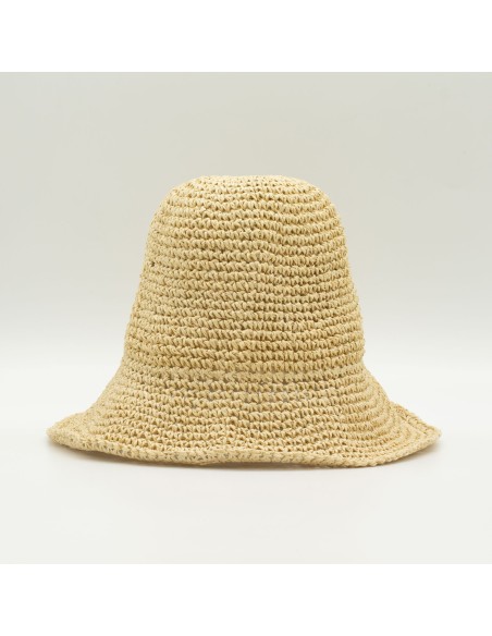 Chapeau de paille floppy pour le soleil – Beige naturel