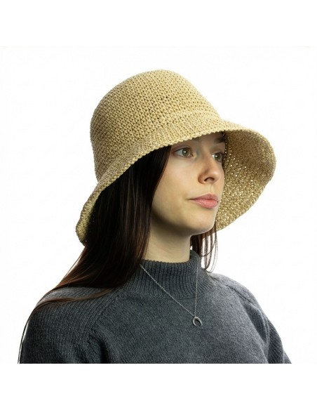 Chapeau de paille floppy pour le soleil – Beige naturel