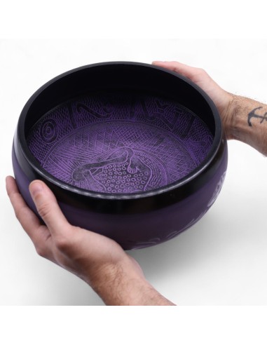 Bol tibétain sculptural – Champignon Purple Haze