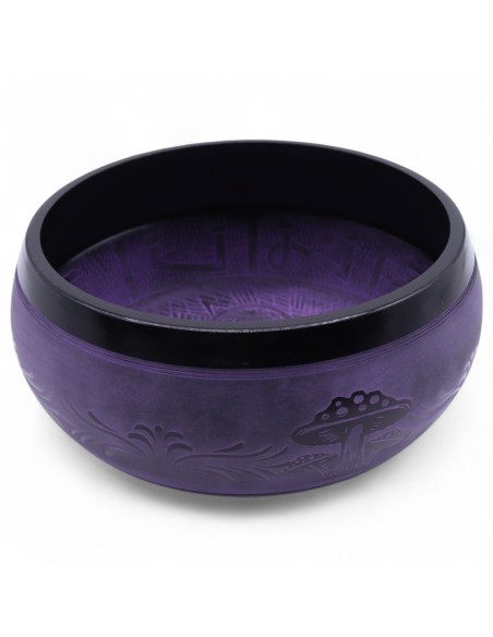 Bol tibétain sculptural – Champignon Purple Haze