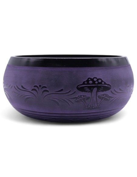 Bol tibétain sculptural – Champignon Purple Haze