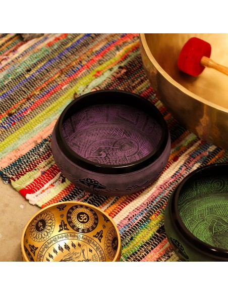 Bol tibétain sculptural – Champignon Purple Haze