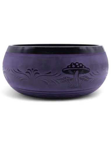 Bol tibétain sculptural – Champignon Purple Haze