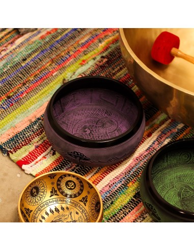 Bol tibétain sculptural – Champignon Purple Haze