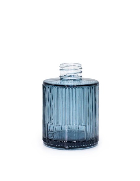 Flacon diffuseur rainuré – Verre bleu fumé 150ml