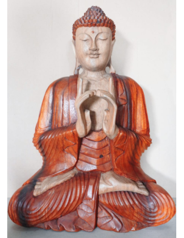 Statue de Bouddha sculptée main – Geste d’offrande