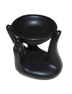 Brûle-parfum décoratif – Main noire zen