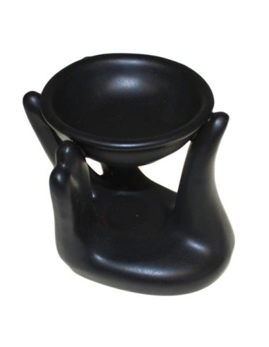 Brûle-parfum décoratif – Main noire zen