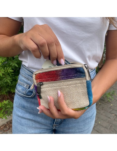 Pochette carrée en chanvre teinté – Compacte