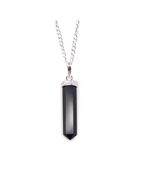 Pendentif pointe classique en agate noire – Ancrage
