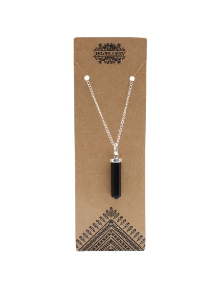 Pendentif pointe classique en agate noire – Ancrage