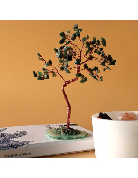 Grand arbre de pierres – Aventurine verte & agate