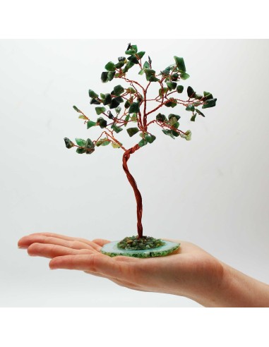 Grand arbre de pierres – Aventurine verte & agate