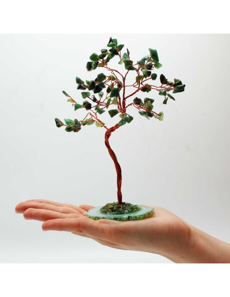 Grand arbre de pierres – Aventurine verte & agate