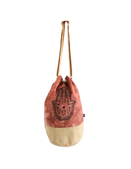 Sac à dos naturel effet lavé – Terracotta, Hamsa