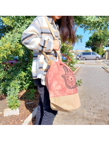 Sac à dos naturel effet lavé – Terracotta, Hamsa