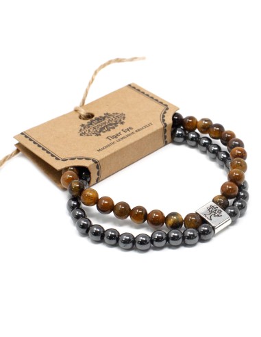 Bracelet magnétique en œil de tigre – Assurance zen