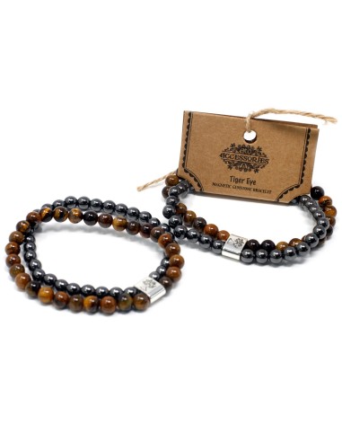 Bracelet magnétique en œil de tigre – Assurance zen