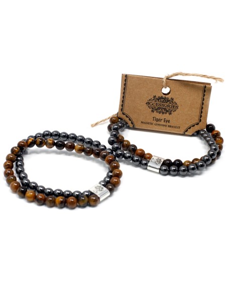 Bracelet magnétique en œil de tigre – Assurance zen