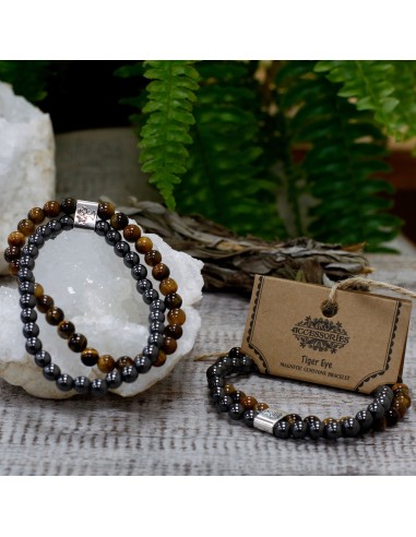 Bracelet magnétique en œil de tigre – Assurance zen