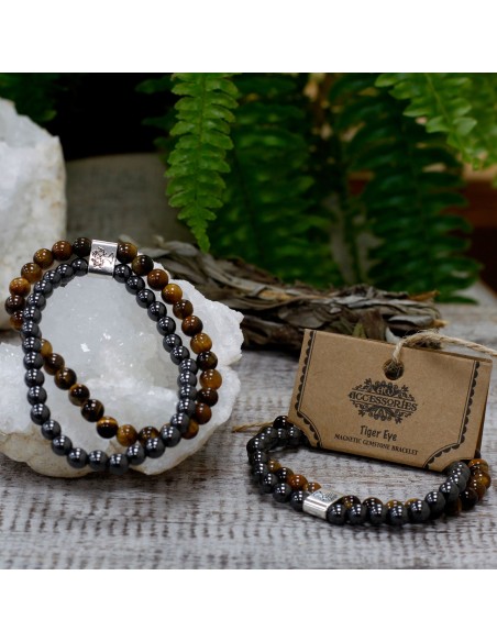 Bracelet magnétique en œil de tigre – Assurance zen