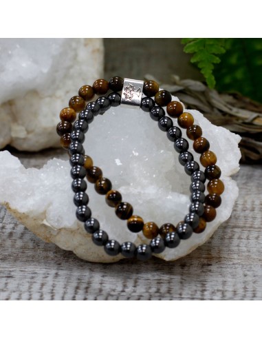 Bracelet magnétique en œil de tigre – Assurance zen
