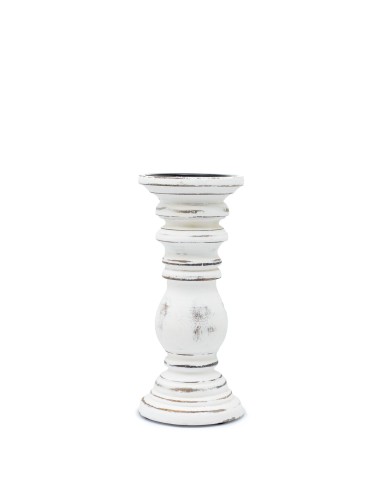 Chandelier classique en bois – Blanc (petit format)
